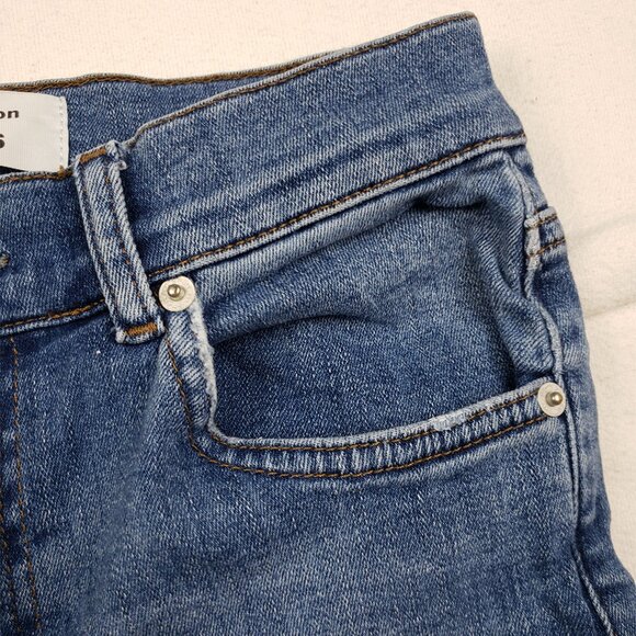 Reformation Jeans Medium Wash Blue Jeans Size 25 Stretch Denim Tapered Leg - Picture 7 of 14